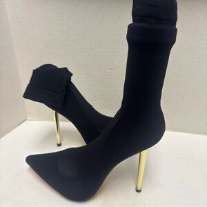Stretch Fabric Women Ankle Boots Sexy Pointed Toe High Heels Socks Shoes New